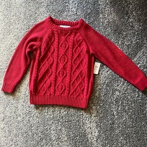 Old Navy Cable Knit Sweater Kids 4T Boys Burgundy
